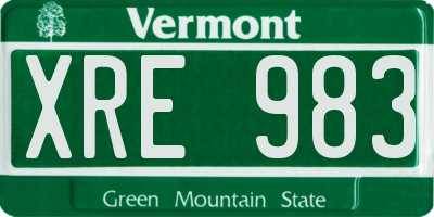VT license plate XRE983