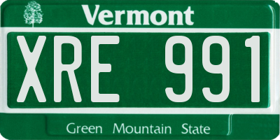 VT license plate XRE991
