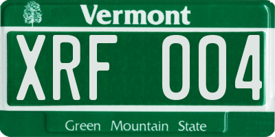 VT license plate XRF004