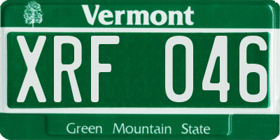 VT license plate XRF046