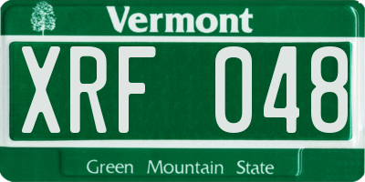 VT license plate XRF048