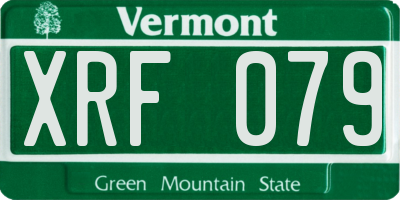 VT license plate XRF079