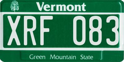 VT license plate XRF083