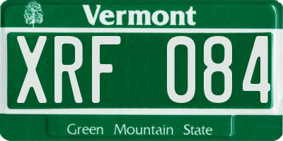 VT license plate XRF084