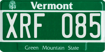 VT license plate XRF085