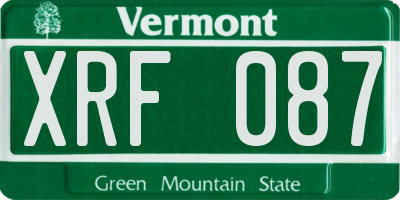 VT license plate XRF087