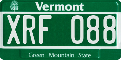 VT license plate XRF088