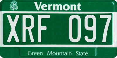 VT license plate XRF097