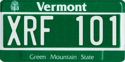 VT license plate XRF101