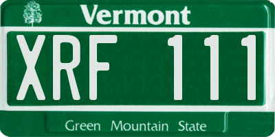 VT license plate XRF111