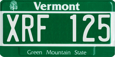 VT license plate XRF125