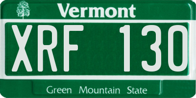VT license plate XRF130