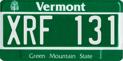VT license plate XRF131