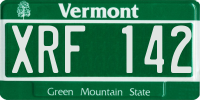 VT license plate XRF142