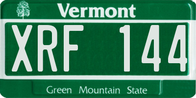 VT license plate XRF144