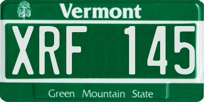 VT license plate XRF145