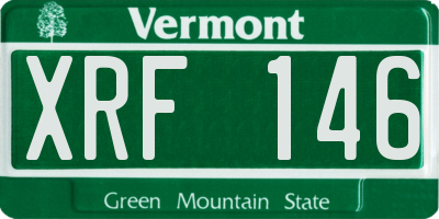 VT license plate XRF146