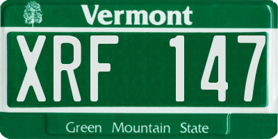VT license plate XRF147