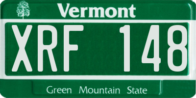VT license plate XRF148
