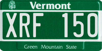 VT license plate XRF150
