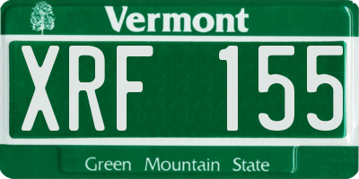 VT license plate XRF155