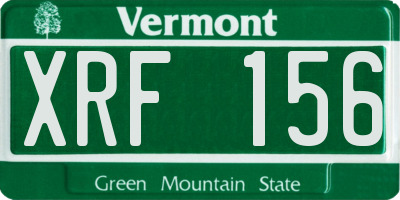 VT license plate XRF156