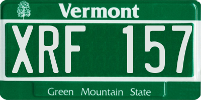 VT license plate XRF157