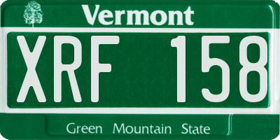 VT license plate XRF158