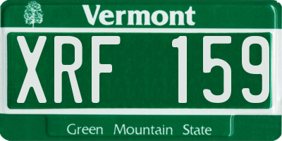 VT license plate XRF159