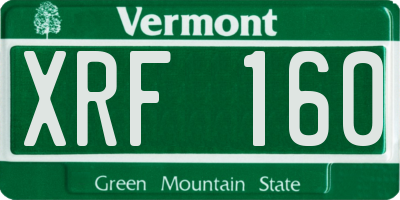 VT license plate XRF160