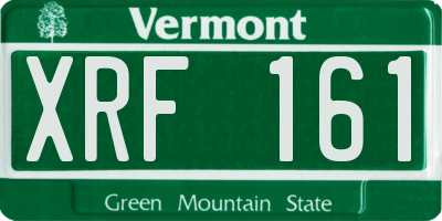 VT license plate XRF161