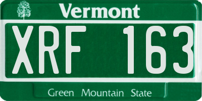 VT license plate XRF163