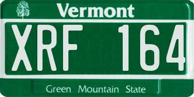 VT license plate XRF164