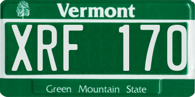 VT license plate XRF170