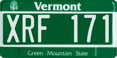 VT license plate XRF171