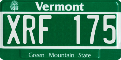 VT license plate XRF175