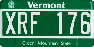 VT license plate XRF176