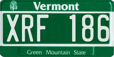 VT license plate XRF186