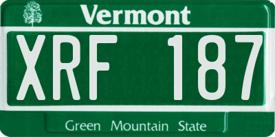 VT license plate XRF187