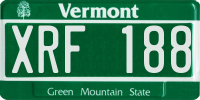 VT license plate XRF188