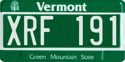 VT license plate XRF191