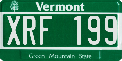 VT license plate XRF199