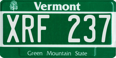 VT license plate XRF237