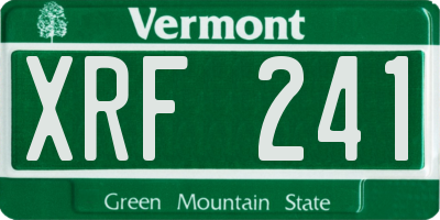 VT license plate XRF241