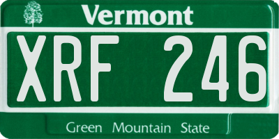 VT license plate XRF246