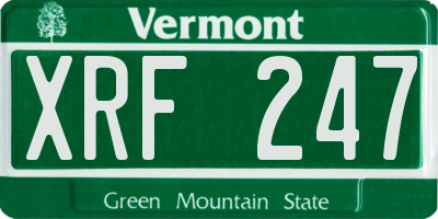 VT license plate XRF247