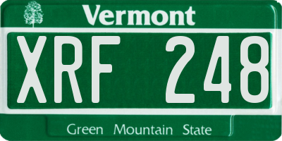 VT license plate XRF248