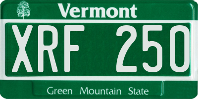 VT license plate XRF250