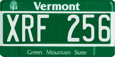 VT license plate XRF256