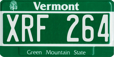 VT license plate XRF264